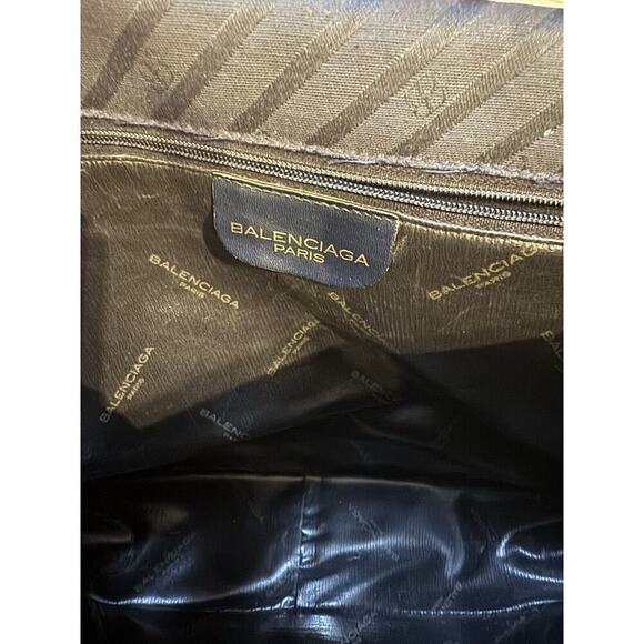 Vintage Balenciaga Monogram Canvas Messenger Bag EUC Dark navy - Picture 4 of 9